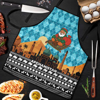 Afghanistan Christmas Apron with Santa on Flying Carpet Mosque Camels and Desert Sunset Design - Wonder Print Shop