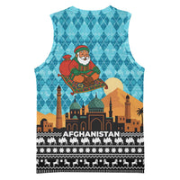 Afghanistan Christmas Basketball Jersey with Santa on Flying Carpet Mosque Camels and Desert Sunset Design - Wonder Print Shop