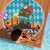 Afghanistan Christmas Beach Blanket with Santa on Flying Carpet Mosque Camels and Desert Sunset Design - Wonder Print Shop