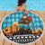 Afghanistan Christmas Beach Blanket with Santa on Flying Carpet Mosque Camels and Desert Sunset Design - Wonder Print Shop