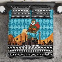 Afghanistan Christmas Bedding Set with Santa on Flying Carpet Mosque Camels and Desert Sunset Design - Wonder Print Shop