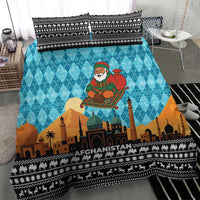 Afghanistan Christmas Bedding Set with Santa on Flying Carpet Mosque Camels and Desert Sunset Design - Wonder Print Shop