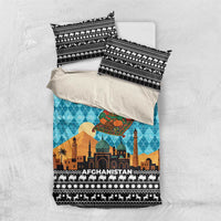 Afghanistan Christmas Bedding Set with Santa on Flying Carpet Mosque Camels and Desert Sunset Design - Wonder Print Shop
