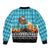 Afghanistan Christmas Bomber Jacket with Santa on Flying Carpet Mosque Camels and Desert Sunset Design - Wonder Print Shop
