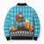 Afghanistan Christmas Bomber Puffer Jacket with Santa on Flying Carpet Mosque Camels and Desert Sunset Design - Wonder Print Shop