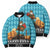 Afghanistan Christmas Bomber Puffer Jacket with Santa on Flying Carpet Mosque Camels and Desert Sunset Design - Wonder Print Shop