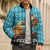 Afghanistan Christmas Bomber Puffer Jacket with Santa on Flying Carpet Mosque Camels and Desert Sunset Design - Wonder Print Shop