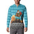 Afghanistan Christmas Button Sweatshirt with Santa on Flying Carpet Mosque Camels and Desert Sunset Design - Wonder Print Shop