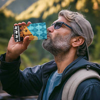 Afghanistan Christmas 4 in 1 Can Cooler Tumbler with Santa on Flying Carpet Mosque Camels and Desert Sunset Design - Wonder Print Shop