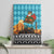 Afghanistan Christmas Canvas Wall Art with Santa on Flying Carpet Mosque Camels and Desert Sunset Design - Wonder Print Shop