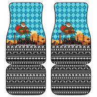 Afghanistan Christmas Car Mats with Santa on Flying Carpet Mosque Camels and Desert Sunset Design - Wonder Print Shop