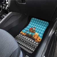 Afghanistan Christmas Car Mats with Santa on Flying Carpet Mosque Camels and Desert Sunset Design - Wonder Print Shop