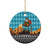 Afghanistan Christmas Ceramic Ornament with Santa on Flying Carpet Mosque Camels and Desert Sunset Design - Wonder Print Shop