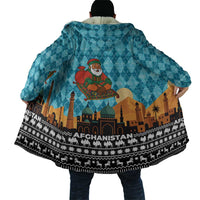 Afghanistan Christmas Cloak with Santa on Flying Carpet Mosque Camels and Desert Sunset Design - Wonder Print Shop