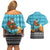 Afghanistan Christmas Couples Matching Off Shoulder Short Dress and Hawaiian Shirt with Santa on Flying Carpet Mosque Camels and Desert Sunset Design - Wonder Print Shop
