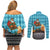 Afghanistan Christmas Couples Matching Off Shoulder Short Dress and Long Sleeve Button Shirt with Santa on Flying Carpet Mosque Camels and Desert Sunset Design - Wonder Print Shop