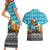 Afghanistan Christmas Couples Matching Short Sleeve Bodycon Dress and Hawaiian Shirt with Santa on Flying Carpet Mosque Camels and Desert Sunset Design - Wonder Print Shop
