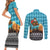 Afghanistan Christmas Couples Matching Short Sleeve Bodycon Dress and Long Sleeve Button Shirt with Santa on Flying Carpet Mosque Camels and Desert Sunset Design - Wonder Print Shop