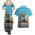 Afghanistan Christmas Couples Matching Summer Maxi Dress and Hawaiian Shirt with Santa on Flying Carpet Mosque Camels and Desert Sunset Design - Wonder Print Shop