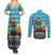 Afghanistan Christmas Couples Matching Summer Maxi Dress and Long Sleeve Button Shirt with Santa on Flying Carpet Mosque Camels and Desert Sunset Design - Wonder Print Shop
