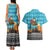 Afghanistan Christmas Couples Matching Tank Maxi Dress and Hawaiian Shirt with Santa on Flying Carpet Mosque Camels and Desert Sunset Design - Wonder Print Shop