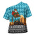 Afghanistan Christmas Cross Shoulder Shirt with Santa on Flying Carpet Mosque Camels and Desert Sunset Design - Wonder Print Shop