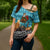 Afghanistan Christmas Cross Shoulder Shirt with Santa on Flying Carpet Mosque Camels and Desert Sunset Design - Wonder Print Shop