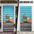 Afghanistan Christmas Door Cover with Santa on Flying Carpet Mosque Camels and Desert Sunset Design - Wonder Print Shop