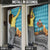 Afghanistan Christmas Door Cover with Santa on Flying Carpet Mosque Camels and Desert Sunset Design - Wonder Print Shop