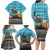 Afghanistan Christmas Family Matching Long Sleeve Bodycon Dress and Hawaiian Shirt with Santa on Flying Carpet Mosque Camels and Desert Sunset Design - Wonder Print Shop