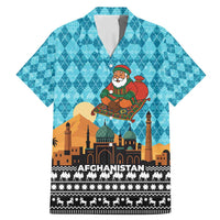 Afghanistan Christmas Family Matching Mermaid Dress and Hawaiian Shirt with Santa on Flying Carpet Mosque Camels and Desert Sunset Design - Wonder Print Shop