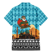 Afghanistan Christmas Family Matching Mermaid Dress and Hawaiian Shirt with Santa on Flying Carpet Mosque Camels and Desert Sunset Design - Wonder Print Shop