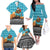 Afghanistan Christmas Family Matching Off The Shoulder Long Sleeve Dress and Hawaiian Shirt with Santa on Flying Carpet Mosque Camels and Desert Sunset Design - Wonder Print Shop