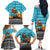 Afghanistan Christmas Family Matching Off The Shoulder Long Sleeve Dress and Hawaiian Shirt with Santa on Flying Carpet Mosque Camels and Desert Sunset Design - Wonder Print Shop