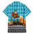 Afghanistan Christmas Family Matching Off The Shoulder Long Sleeve Dress and Hawaiian Shirt with Santa on Flying Carpet Mosque Camels and Desert Sunset Design - Wonder Print Shop