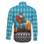 Afghanistan Christmas Family Matching Off The Shoulder Long Sleeve Dress and Hawaiian Shirt with Santa on Flying Carpet Mosque Camels and Desert Sunset Design - Wonder Print Shop