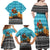 Afghanistan Christmas Family Matching Off Shoulder Maxi Dress and Hawaiian Shirt with Santa on Flying Carpet Mosque Camels and Desert Sunset Design - Wonder Print Shop