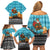 Afghanistan Christmas Family Matching Off Shoulder Short Dress and Hawaiian Shirt with Santa on Flying Carpet Mosque Camels and Desert Sunset Design - Wonder Print Shop