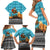 Afghanistan Christmas Family Matching Short Sleeve Bodycon Dress and Hawaiian Shirt with Santa on Flying Carpet Mosque Camels and Desert Sunset Design - Wonder Print Shop