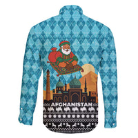 Afghanistan Christmas Family Matching Short Sleeve Bodycon Dress and Hawaiian Shirt with Santa on Flying Carpet Mosque Camels and Desert Sunset Design - Wonder Print Shop