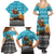 Afghanistan Christmas Family Matching Summer Maxi Dress and Hawaiian Shirt with Santa on Flying Carpet Mosque Camels and Desert Sunset Design - Wonder Print Shop