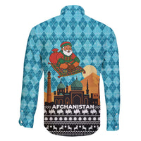 Afghanistan Christmas Family Matching Tank Maxi Dress and Hawaiian Shirt with Santa on Flying Carpet Mosque Camels and Desert Sunset Design - Wonder Print Shop