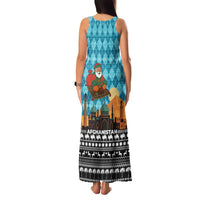 Afghanistan Christmas Family Matching Tank Maxi Dress and Hawaiian Shirt with Santa on Flying Carpet Mosque Camels and Desert Sunset Design - Wonder Print Shop