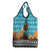 Afghanistan Christmas Grocery Bag with Santa on Flying Carpet Mosque Camels and Desert Sunset Design - Wonder Print Shop
