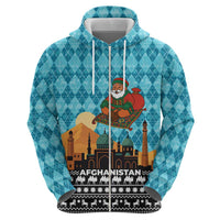 Afghanistan Christmas Hoodie with Santa on Flying Carpet Mosque Camels and Desert Sunset Design - Wonder Print Shop