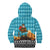Afghanistan Christmas Kid Hoodie with Santa on Flying Carpet Mosque Camels and Desert Sunset Design - Wonder Print Shop