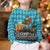 Afghanistan Christmas Kid Ugly Christmas Sweater with Santa on Flying Carpet Mosque Camels and Desert Sunset Design - Wonder Print Shop