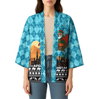 Afghanistan Christmas Kimono with Santa on Flying Carpet Mosque Camels and Desert Sunset Design - Wonder Print Shop