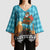 Afghanistan Christmas Kimono Sleeve Blouse with Santa on Flying Carpet Mosque Camels and Desert Sunset Design - Wonder Print Shop