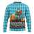 Afghanistan Christmas Ugly Christmas Sweater with Santa on Flying Carpet Mosque Camels and Desert Sunset Design - Wonder Print Shop